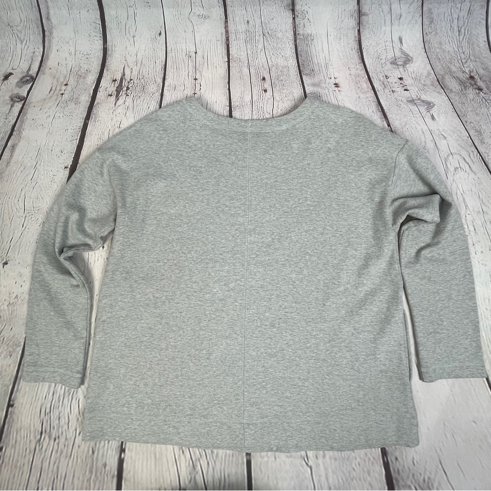 J. JILL Pure Jill very soft cotton gray long sleeve sweater tunic top, size L - Picture 7 of 11
